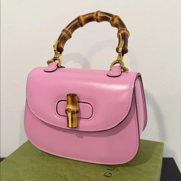 Gucci Pink Mini Bag with Bamboo Handle - Picture 2 of 6